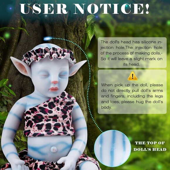 🆕 16inch Full Silicon Sleeping Avatar Alien Reborn Lifelike Baby Doll Girl - Picture 3 of 6